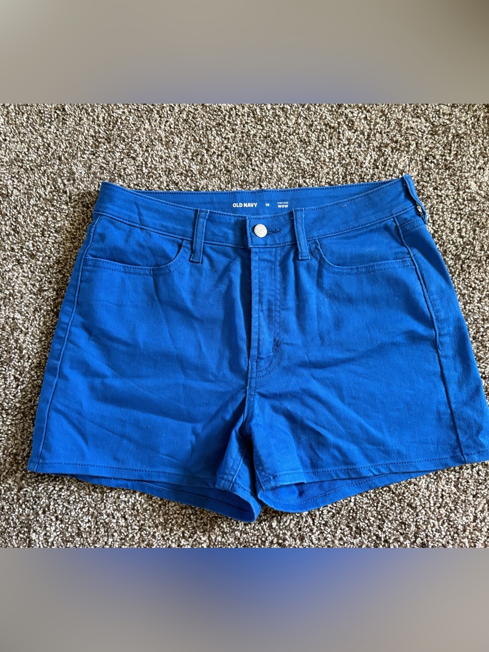 Old Navy Bright Blue Women's Hi Rise Denim-Style Shorts